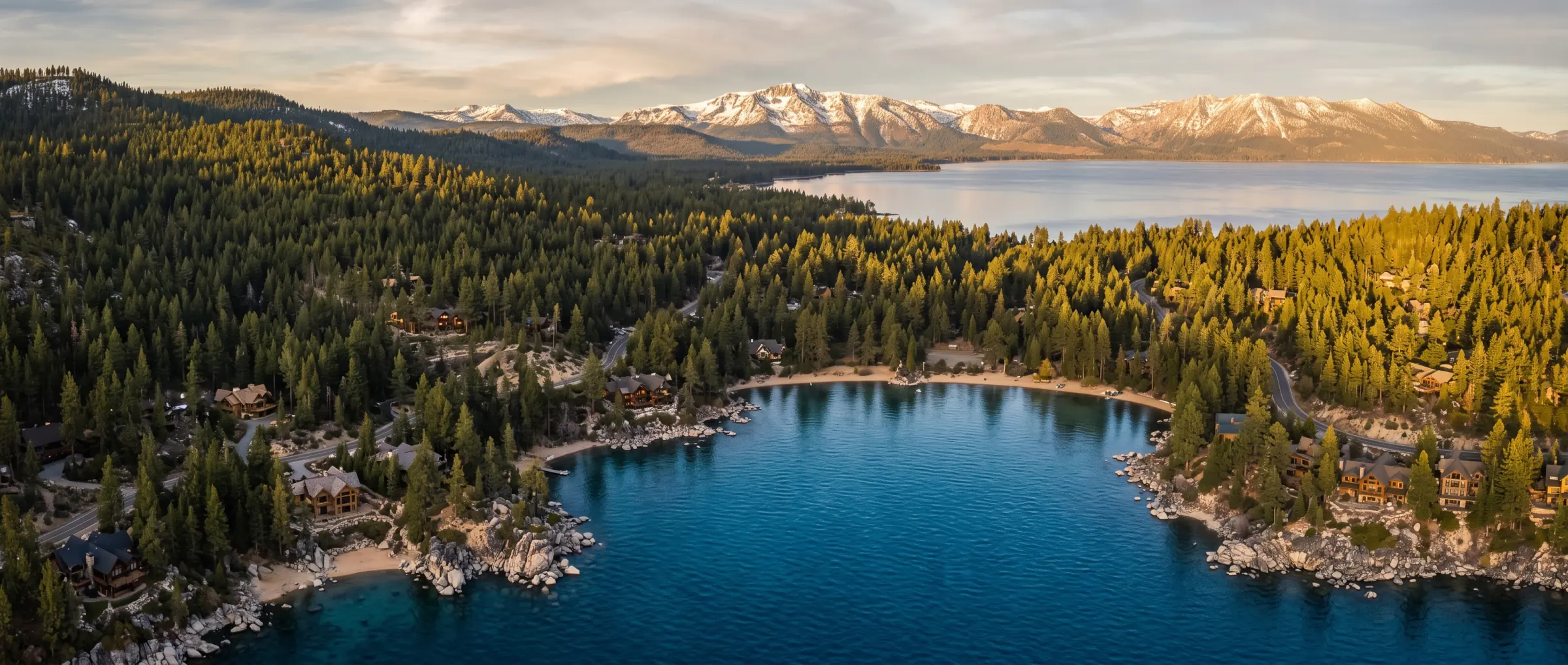 Lake Tahoe north shore from above